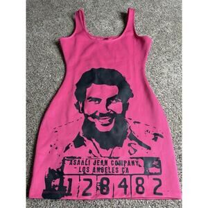ASAALI Jean Co. Pink Bodycon Dress Bright Pink Graphic Size Small